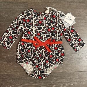 kate quinn long sleeve skinny bow bubble wild rose for baby girl